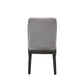 HomeRoots 23" x 21" x 39" Linen Upholstered Seat And Oak Wood Side Chair in Light Gray Finish