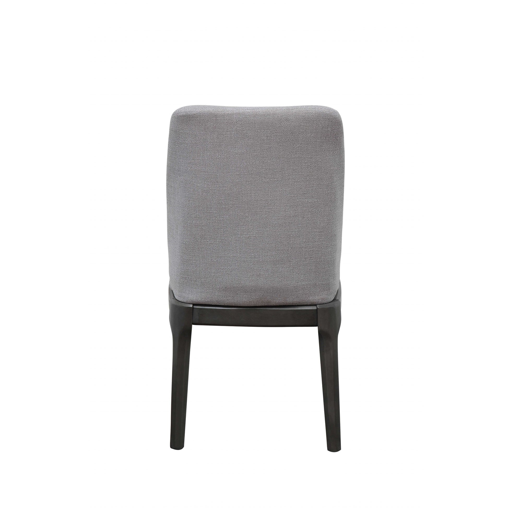 HomeRoots 23" x 21" x 39" Linen Upholstered Seat And Oak Wood Side Chair in Light Gray Finish
