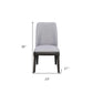 HomeRoots 23" x 21" x 39" Linen Upholstered Seat And Oak Wood Side Chair in Light Gray Finish
