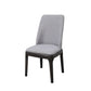 HomeRoots 23" x 21" x 39" Linen Upholstered Seat And Oak Wood Side Chair in Light Gray Finish