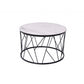 HomeRoots 23" x 23" x 16" White Ceramic Side Table With Black Iron Base