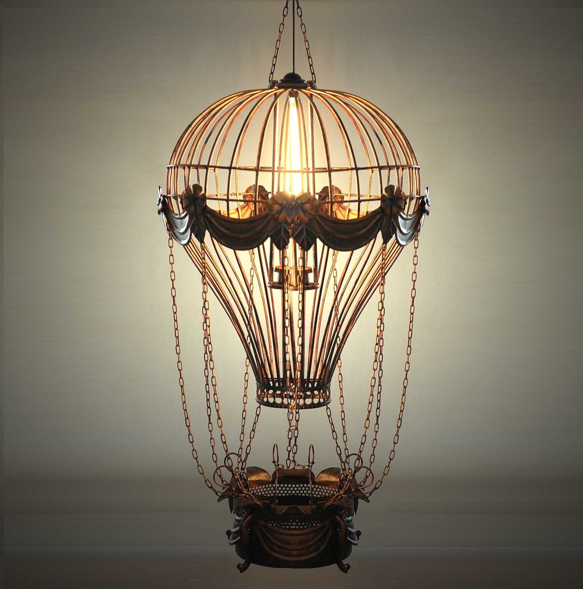 HomeRoots 23" x 23" x 41" Vintage Hot Air Balloon Pendant