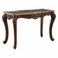 HomeRoots 23" x 56" x 37" Wood and Marble Sofa Table in Walnut Finish