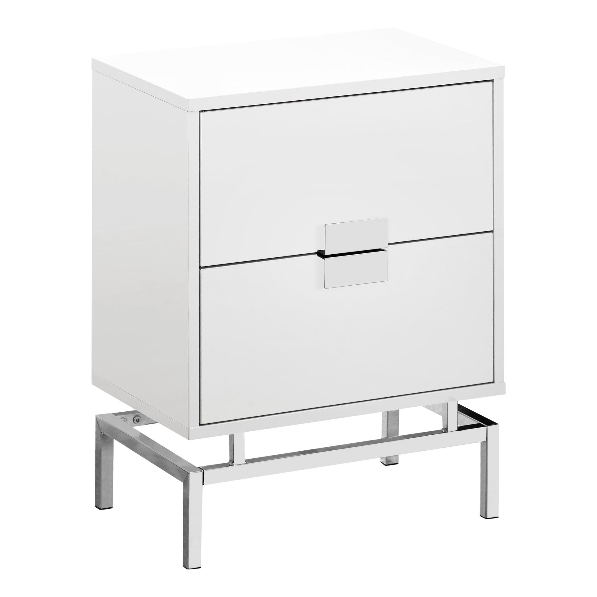 HomeRoots 23.5" Particle Board And Chrome Metal Accent Table