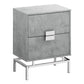 HomeRoots 23.5" Particle Board and Chrome Metal Accent Table With Grey Cement Finish
