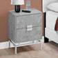 HomeRoots 23.5" Particle Board and Chrome Metal Accent Table With Grey Cement Finish