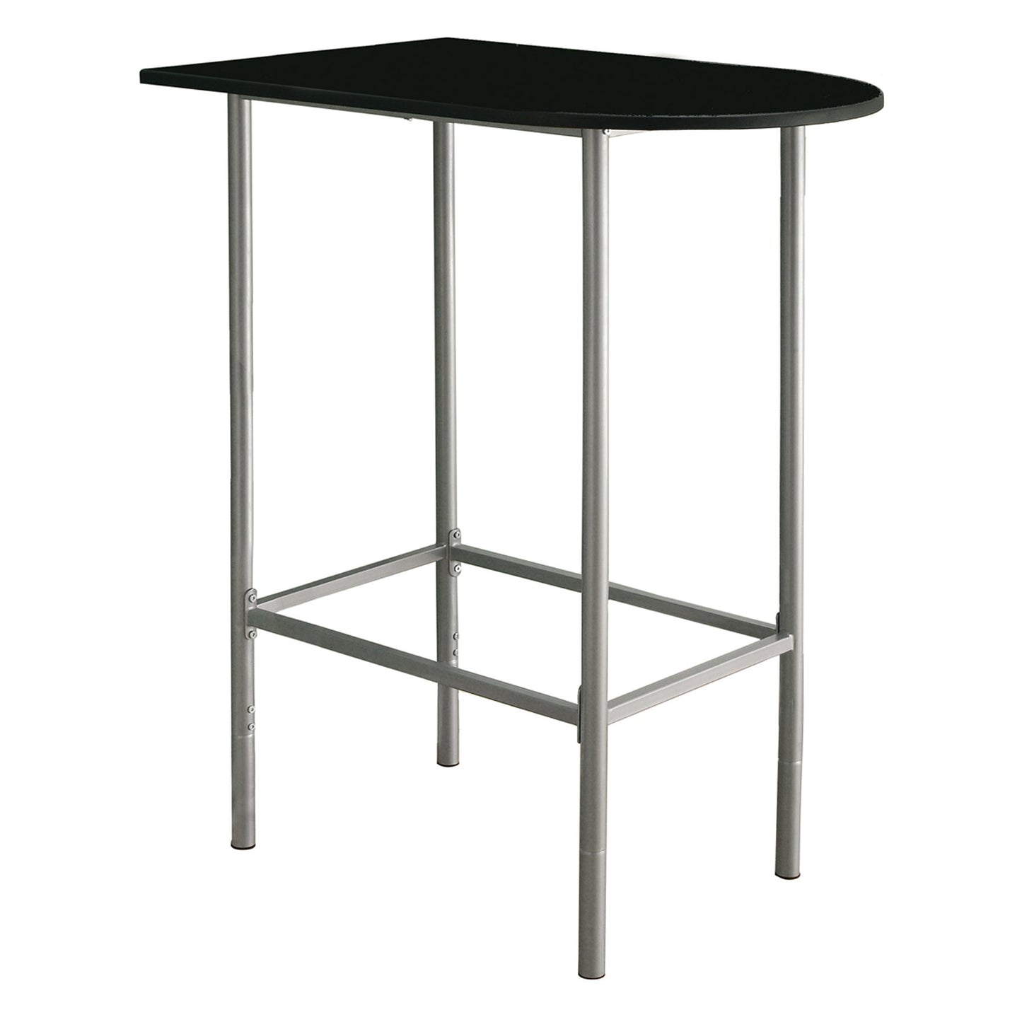 HomeRoots 23.75" x 35.5" x 41" Black Silver Mdf Metal Home Bar