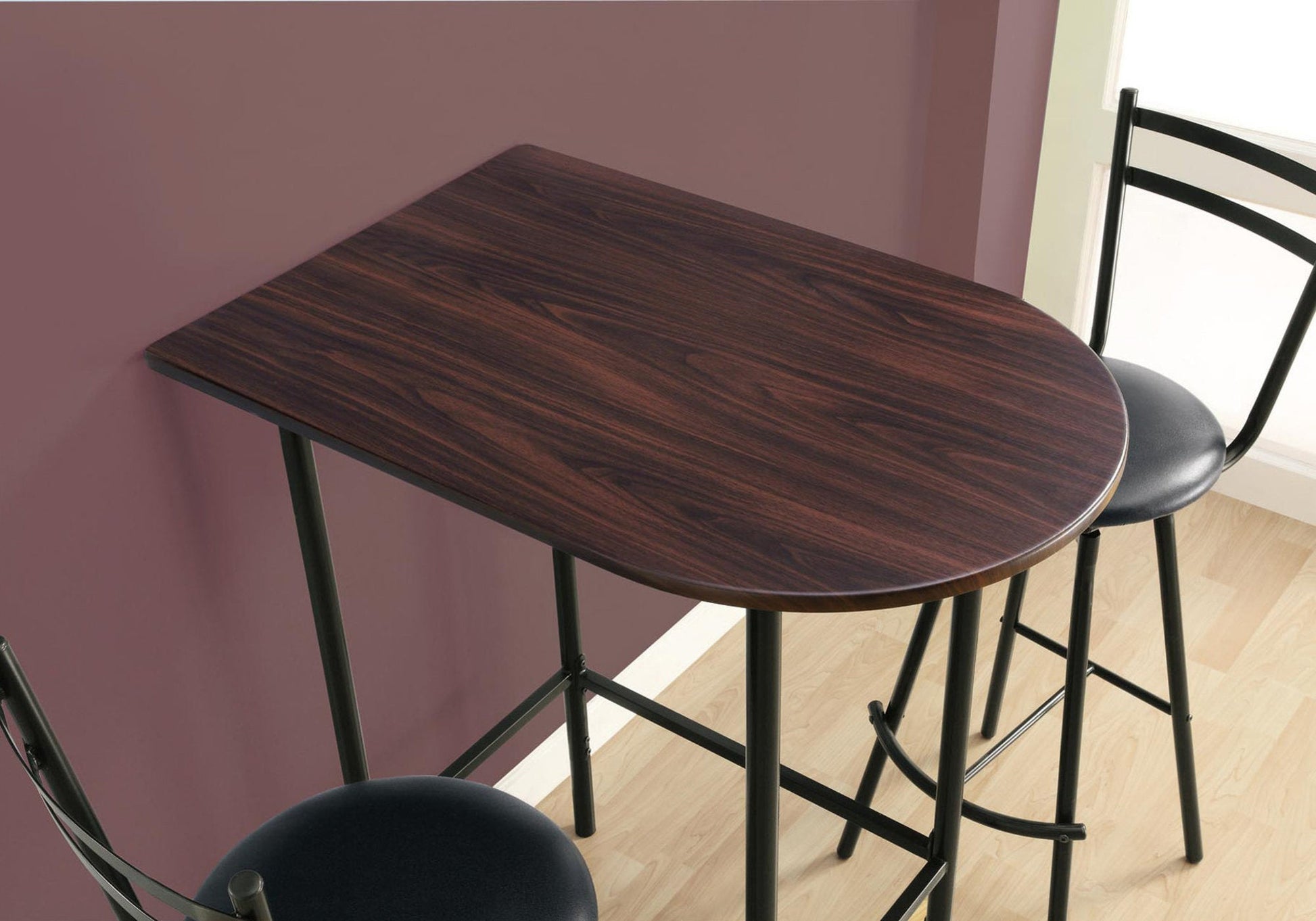 HomeRoots 23.75" x 35.5" x 41" Cappuccino Black Mdf Metal Home Bar