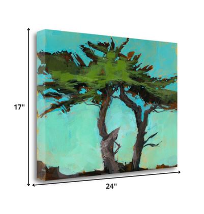 HomeRoots 24" Abstract Green Tree 1 Giclee Wrap Canvas Wall Art