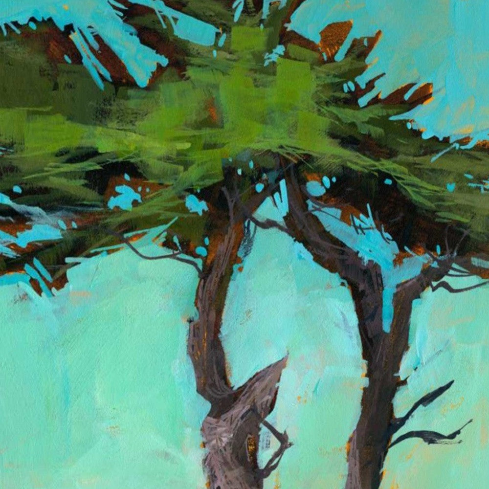 HomeRoots 24" Abstract Green Tree 1 Giclee Wrap Canvas Wall Art