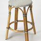 HomeRoots 24" Backless Counter Height Bar Chair With Footrest in Black and Wood Brown Finish