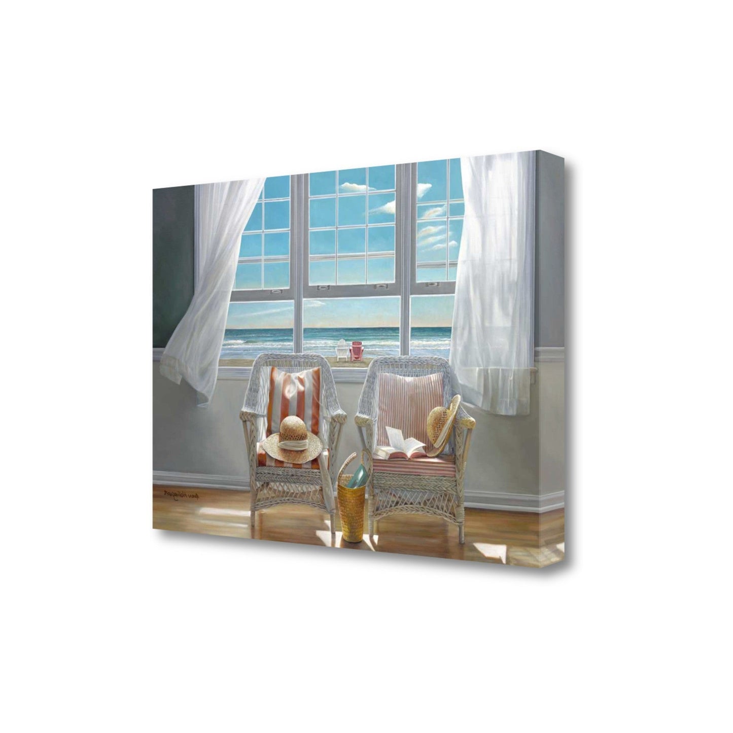 HomeRoots 24" Beach House View 1 Giclee Wrap Canvas Wall Art