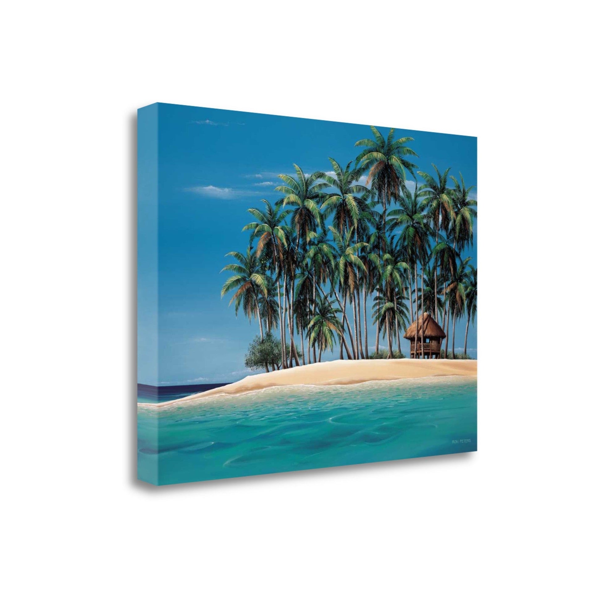 HomeRoots 24" Beach Shack on an Island Giclee Wrap Canvas Wall Art