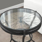 HomeRoots 24" Black And Clear Glass Round End Table With Shelf