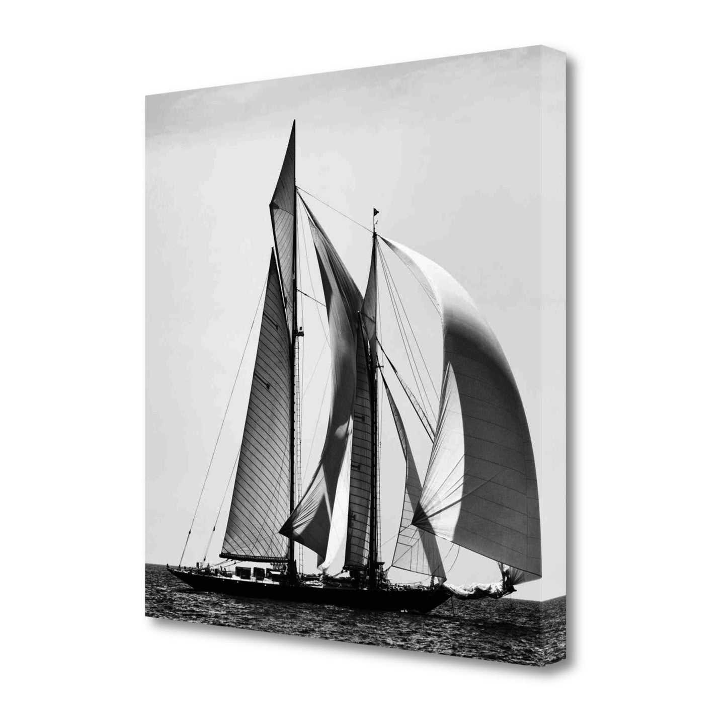 HomeRoots 24" Black and White Sailboat Giclee Wrap Canvas Wall Art