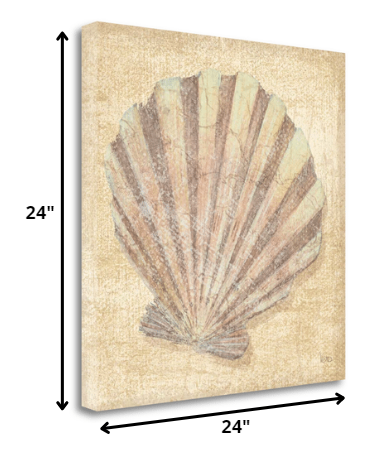 HomeRoots 24" Bohemian Pastel Seashell Giclee Wrap Canvas Wall Art