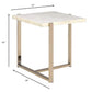 HomeRoots 24" Brass And White Faux Marble End Table