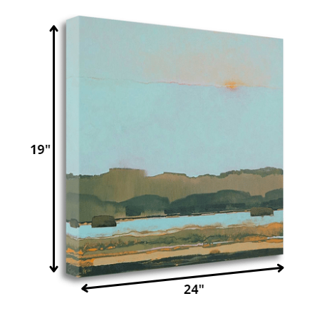 HomeRoots 24" By the Bank of the River Giclee Wrap Canvas Wall Art