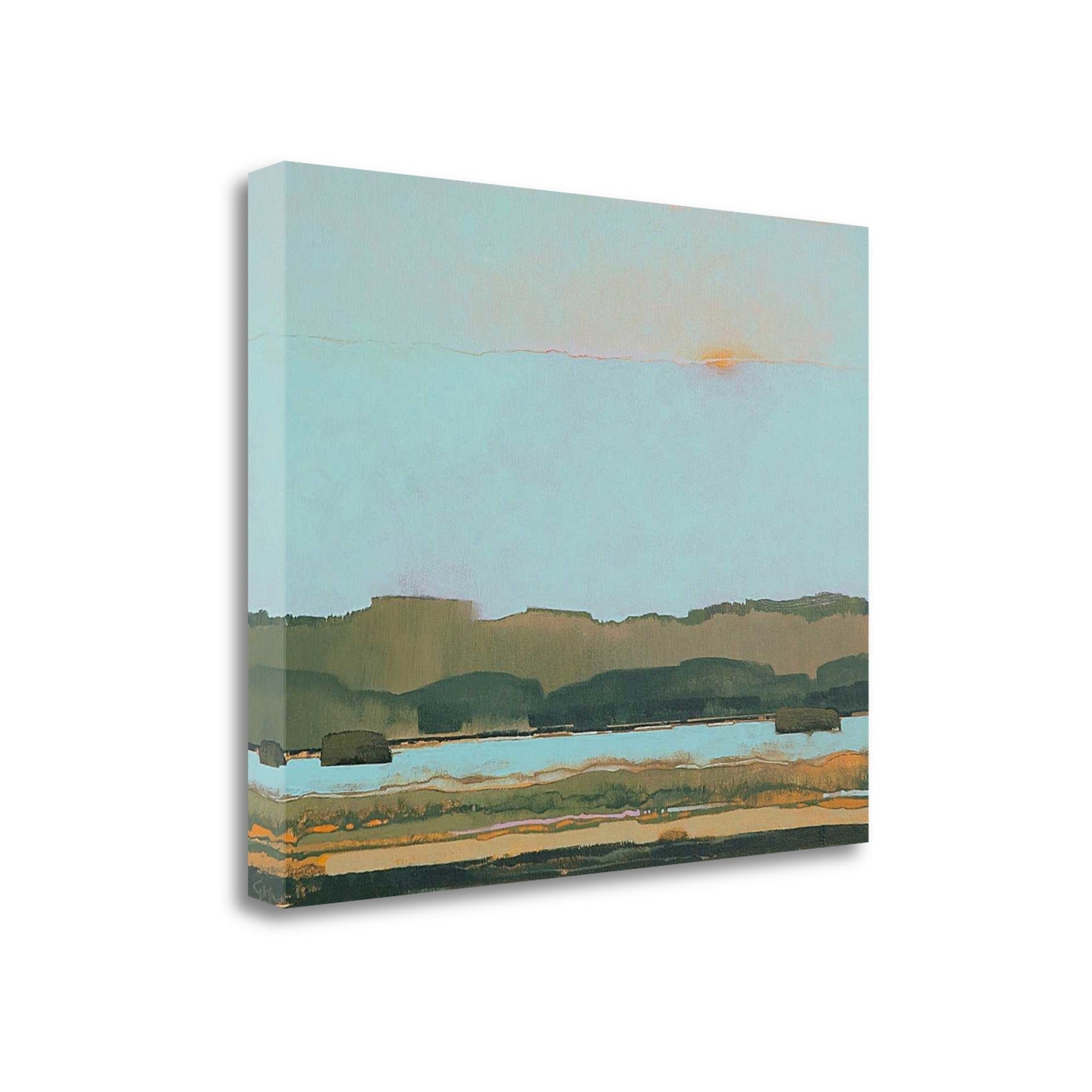 HomeRoots 24" By the Bank of the River Giclee Wrap Canvas Wall Art