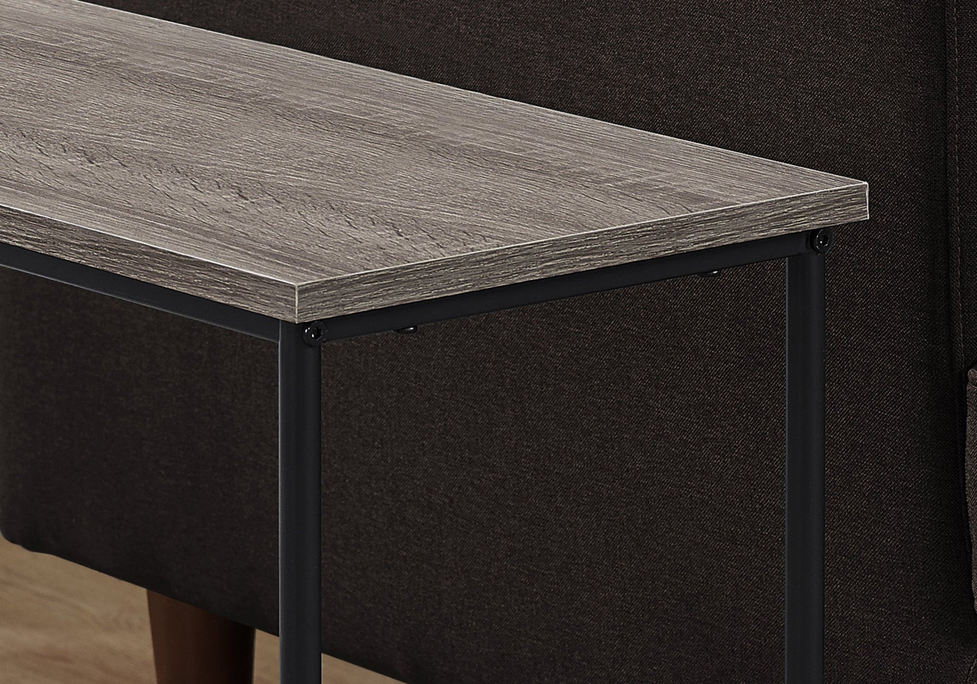 HomeRoots 24" Console Table With Storage in Taupe And Black Finish