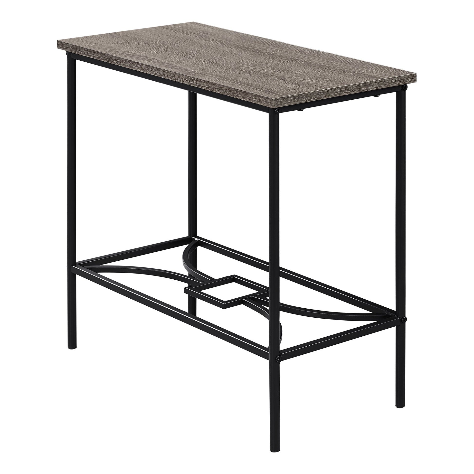 HomeRoots 24" Console Table With Storage in Taupe And Black Finish