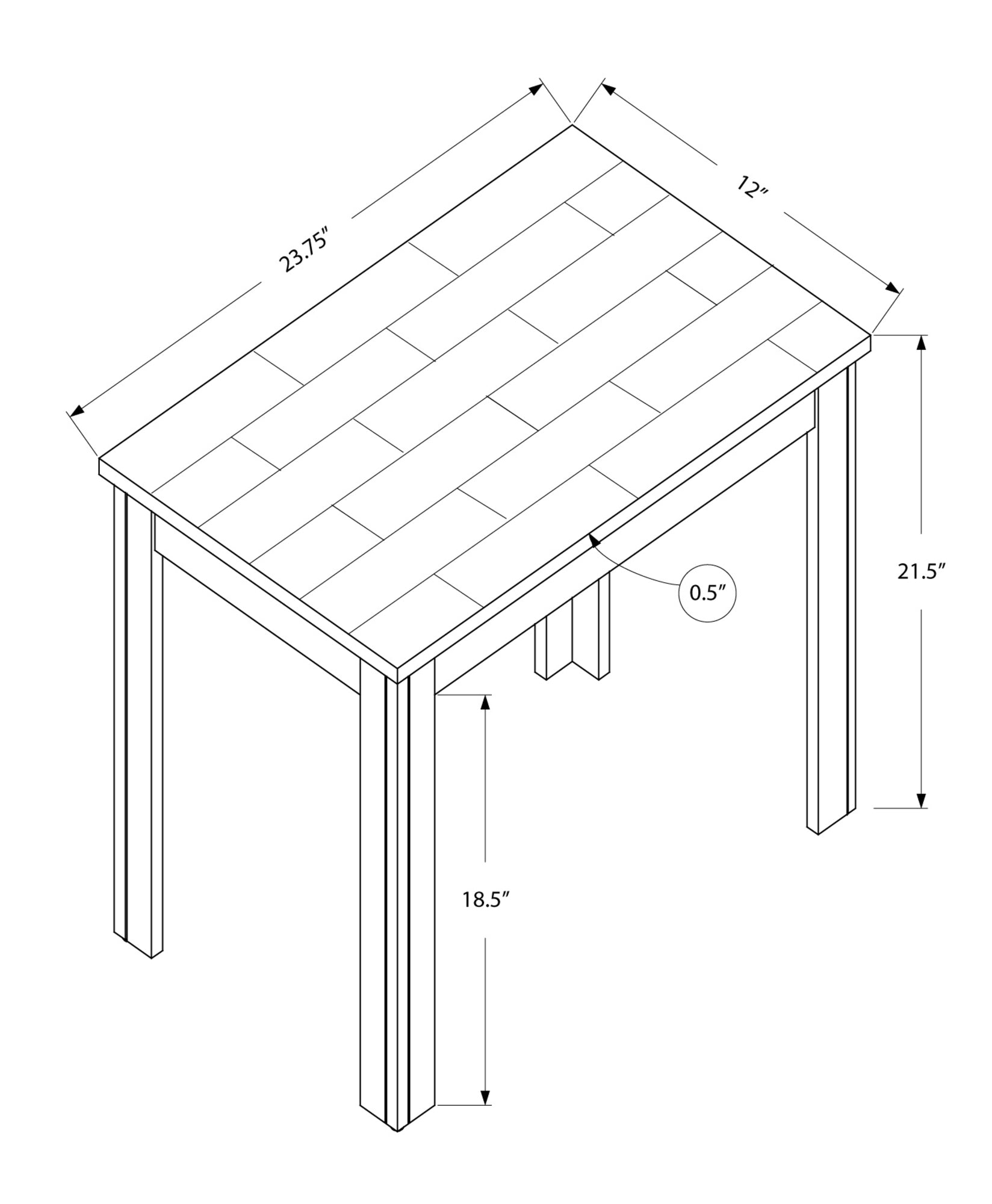 HomeRoots 24" Console Table in Gray and Black Finish