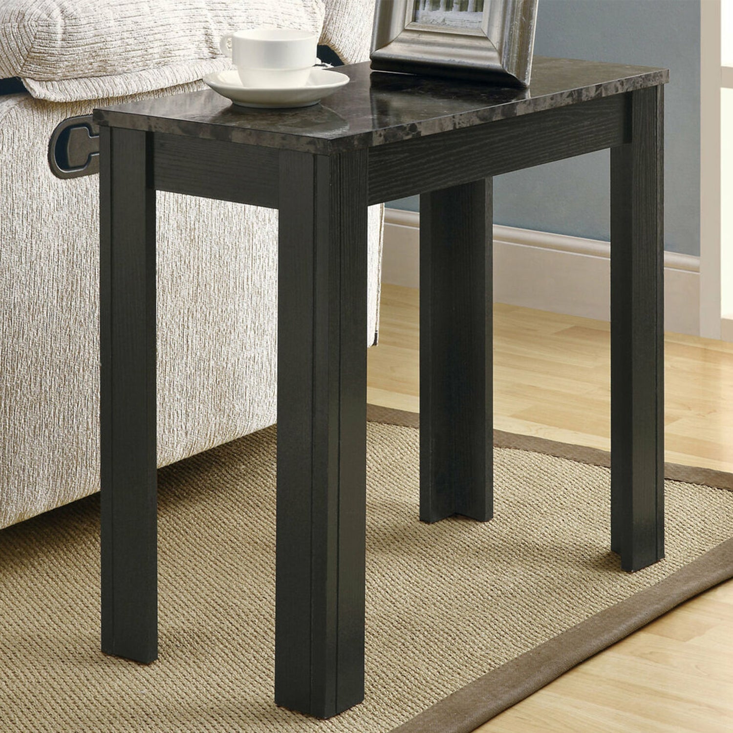 HomeRoots 24" Console Table in Gray and Black Finish
