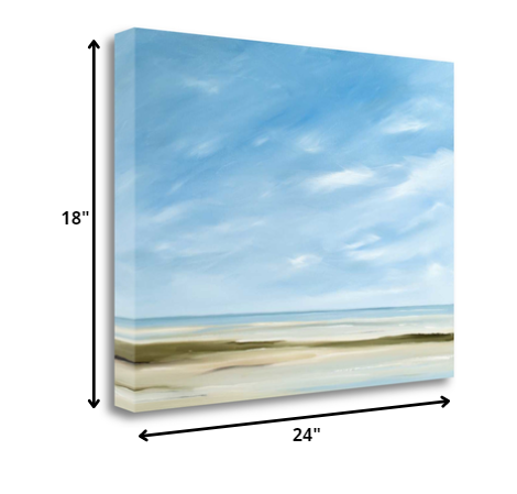 HomeRoots 24" Empty Beach on a Bright Sunny Day Giclee Wrap Canvas Wall Art