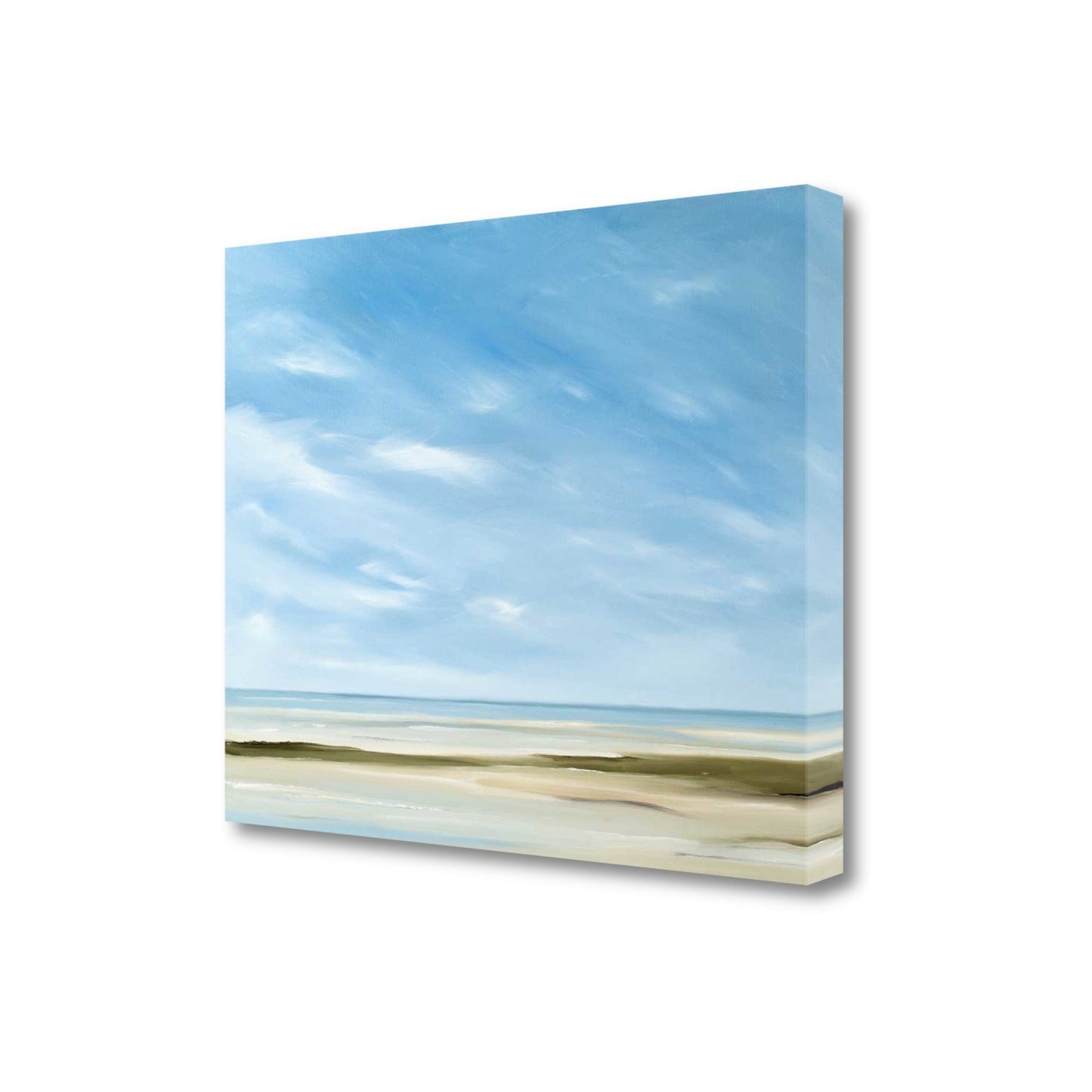 HomeRoots 24" Empty Beach on a Bright Sunny Day Giclee Wrap Canvas Wall Art