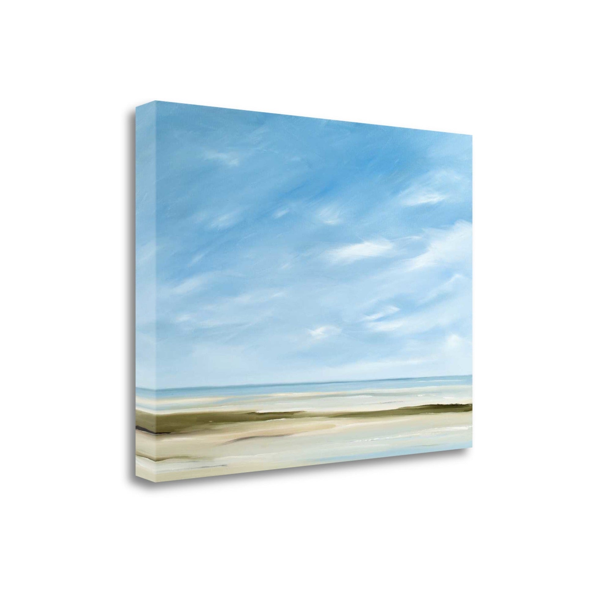 HomeRoots 24" Empty Beach on a Bright Sunny Day Giclee Wrap Canvas Wall Art