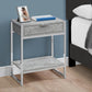 HomeRoots 24" End Table With Drawer And Shelf in Silver and Gray Finish