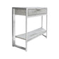 HomeRoots 24" End Table With Drawer And Shelf in Silver and Gray Finish