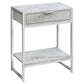 HomeRoots 24" End Table With Drawer And Shelf in Silver and Gray Finish