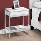 HomeRoots 24" End Table With Drawer And Shelf in Silver and White Finish