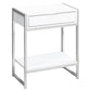 HomeRoots 24" End Table With Drawer And Shelf in Silver and White Finish