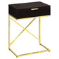 HomeRoots 24" End Table With Drawer in Gold and Black Finish