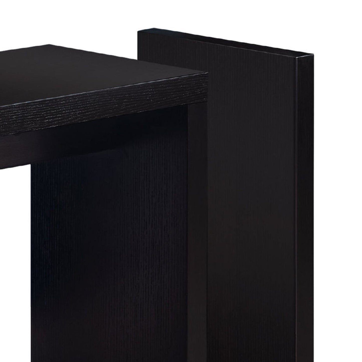 HomeRoots 24" End Table With Shelf in Dark Brown Finish