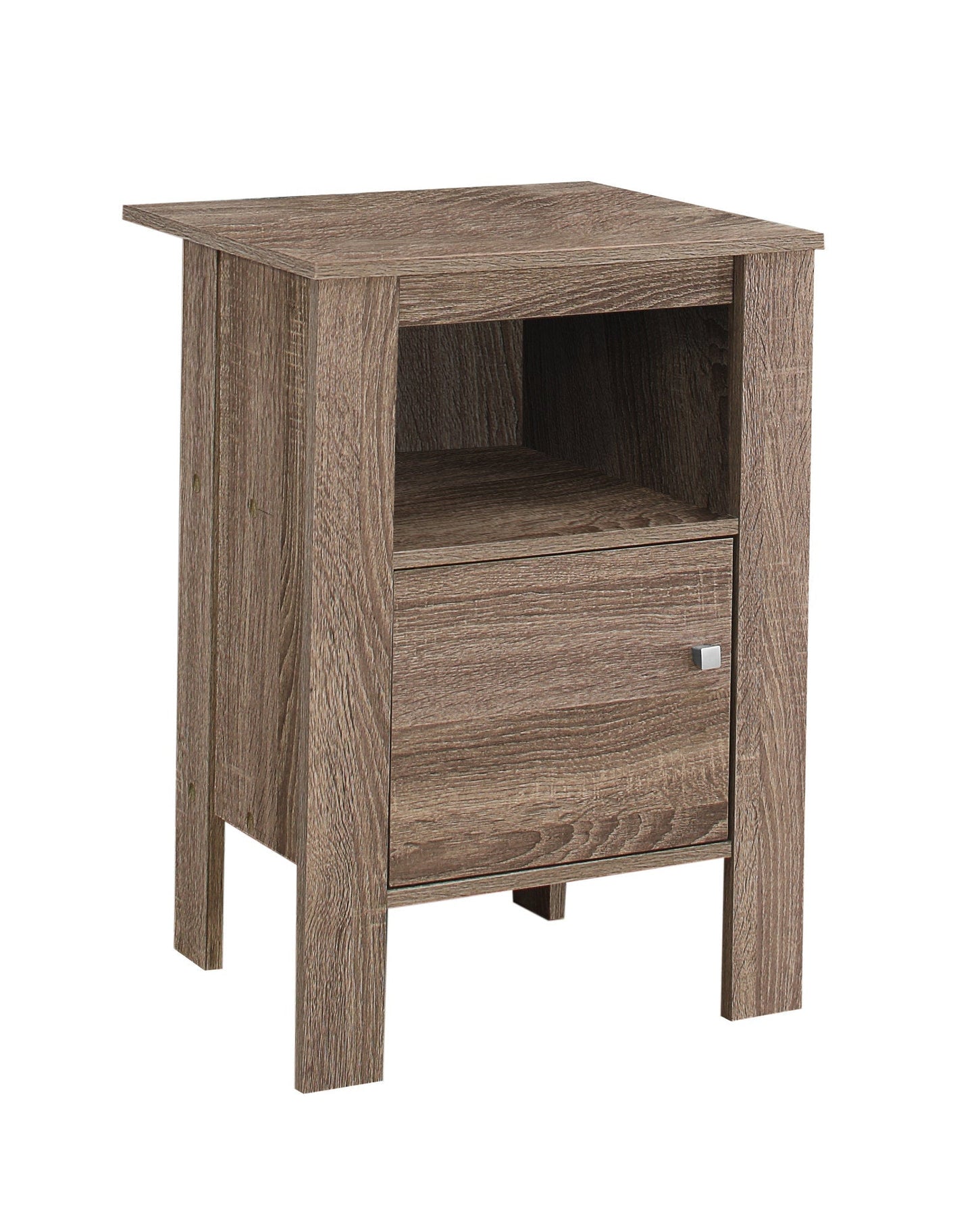 HomeRoots 24" End Table With Shelf in Deep Taupe Finish