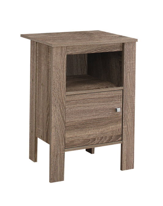 HomeRoots 24" End Table With Shelf in Deep Taupe Finish