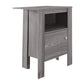 HomeRoots 24" End Table With Shelf in Gray Finish