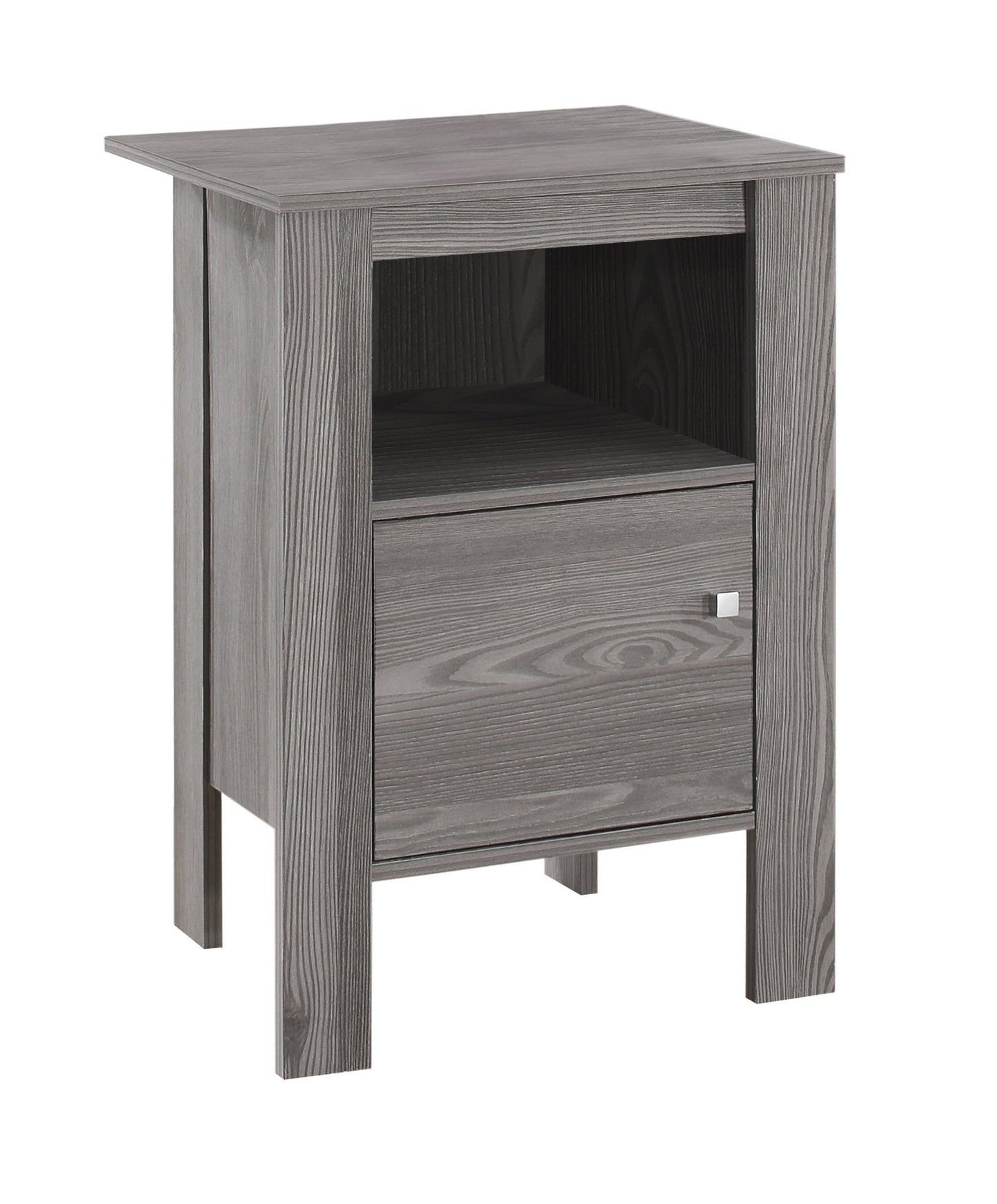 HomeRoots 24" End Table With Shelf in Gray Finish