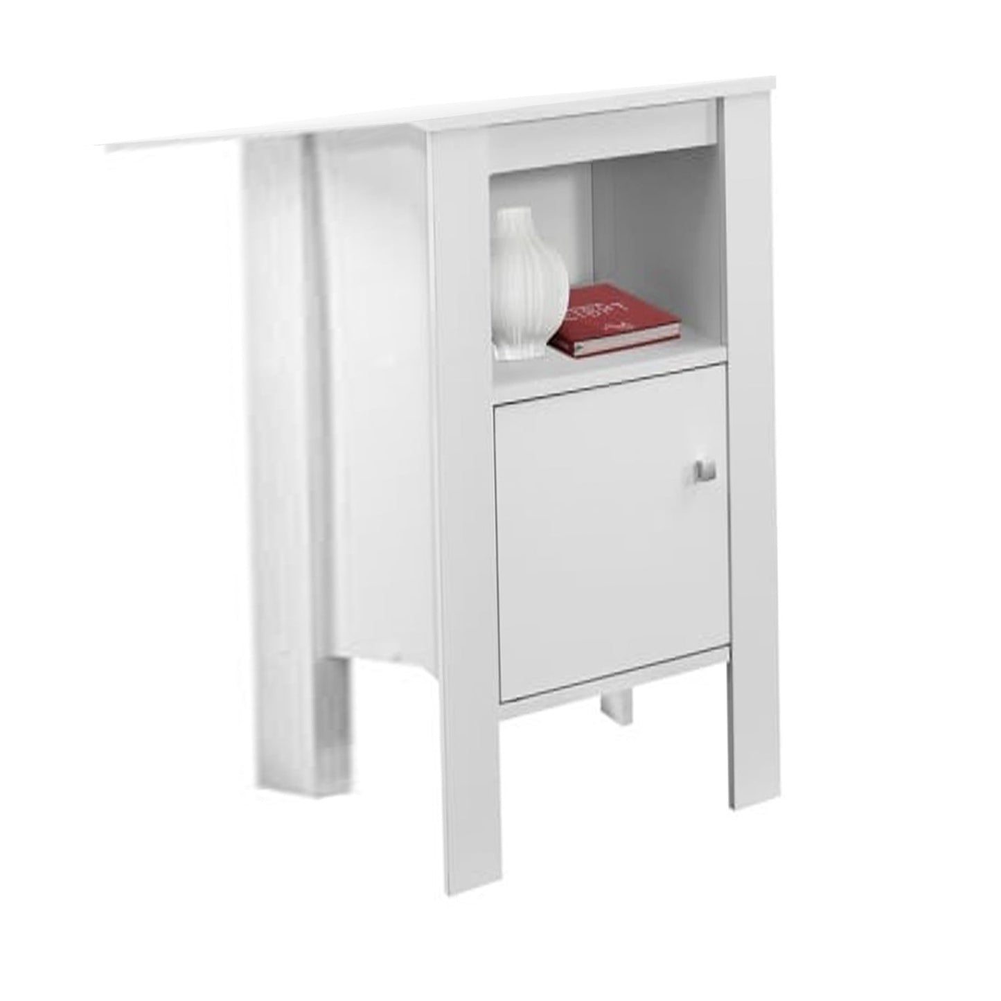 HomeRoots 24" End Table With Shelf in White Finish