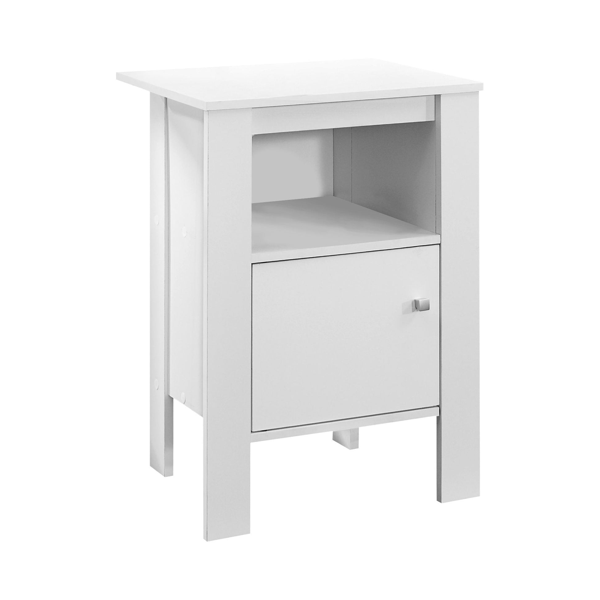HomeRoots 24" End Table With Shelf in White Finish
