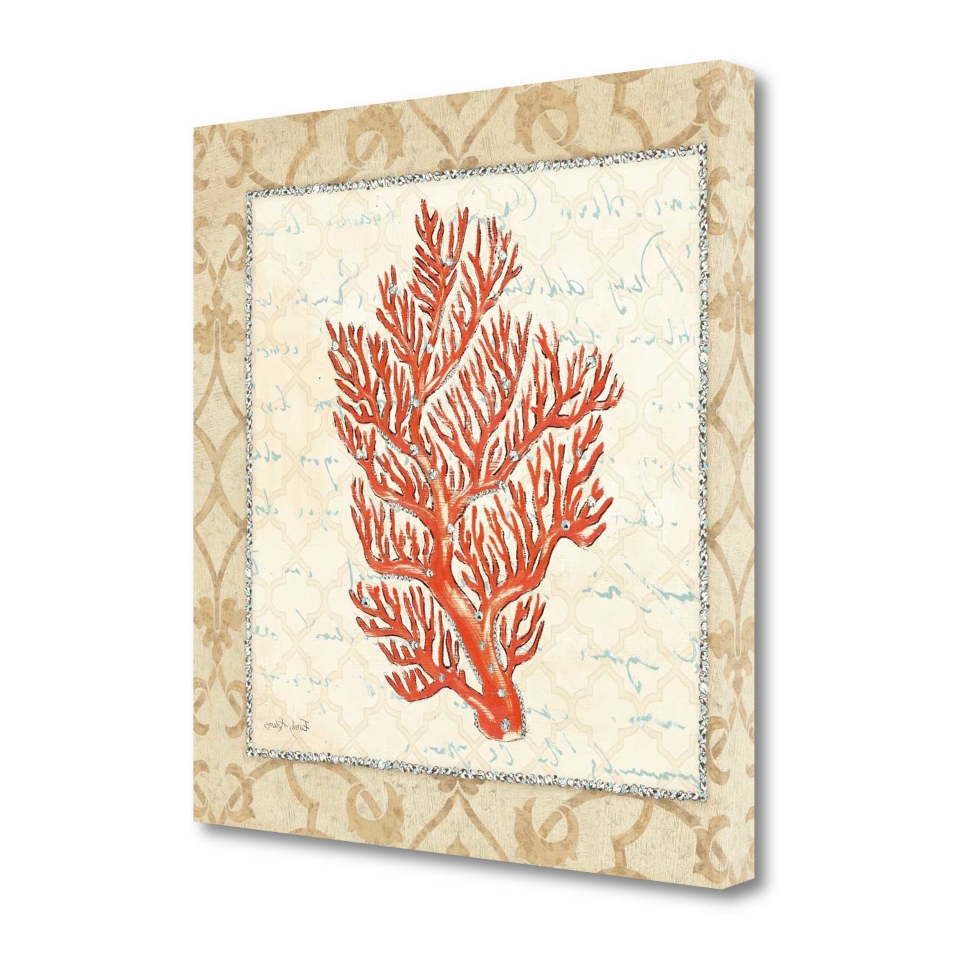 HomeRoots 24" Fancy Orange Underwater Coral 2 Giclee Wrap Canvas Wall Art