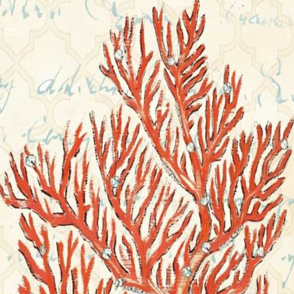 HomeRoots 24" Fancy Orange Underwater Coral 2 Giclee Wrap Canvas Wall Art