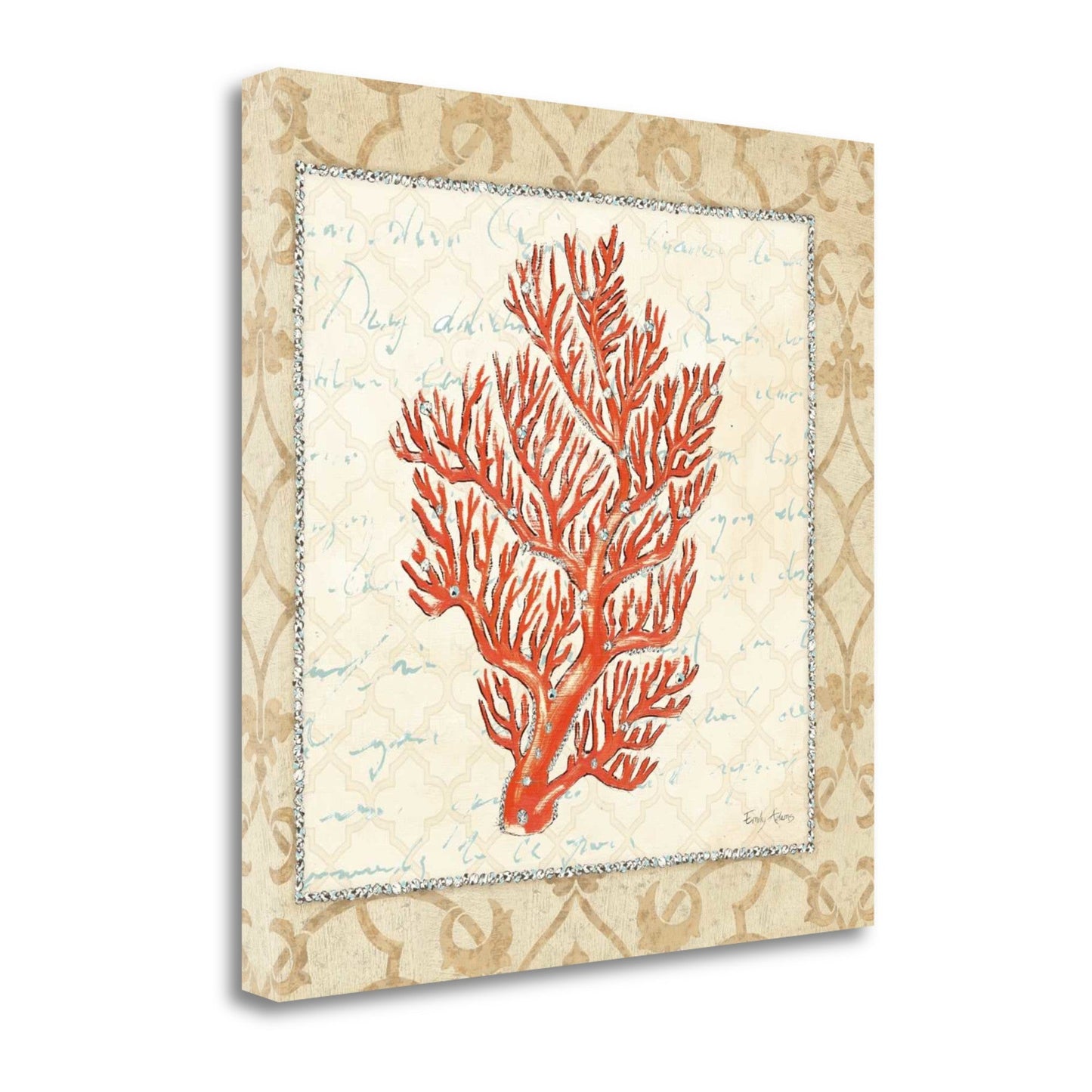 HomeRoots 24" Fancy Orange Underwater Coral 2 Giclee Wrap Canvas Wall Art