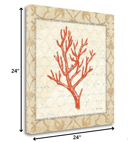 HomeRoots 24" Fancy Underwater Coral Giclee Wrap Canvas Wall Art
