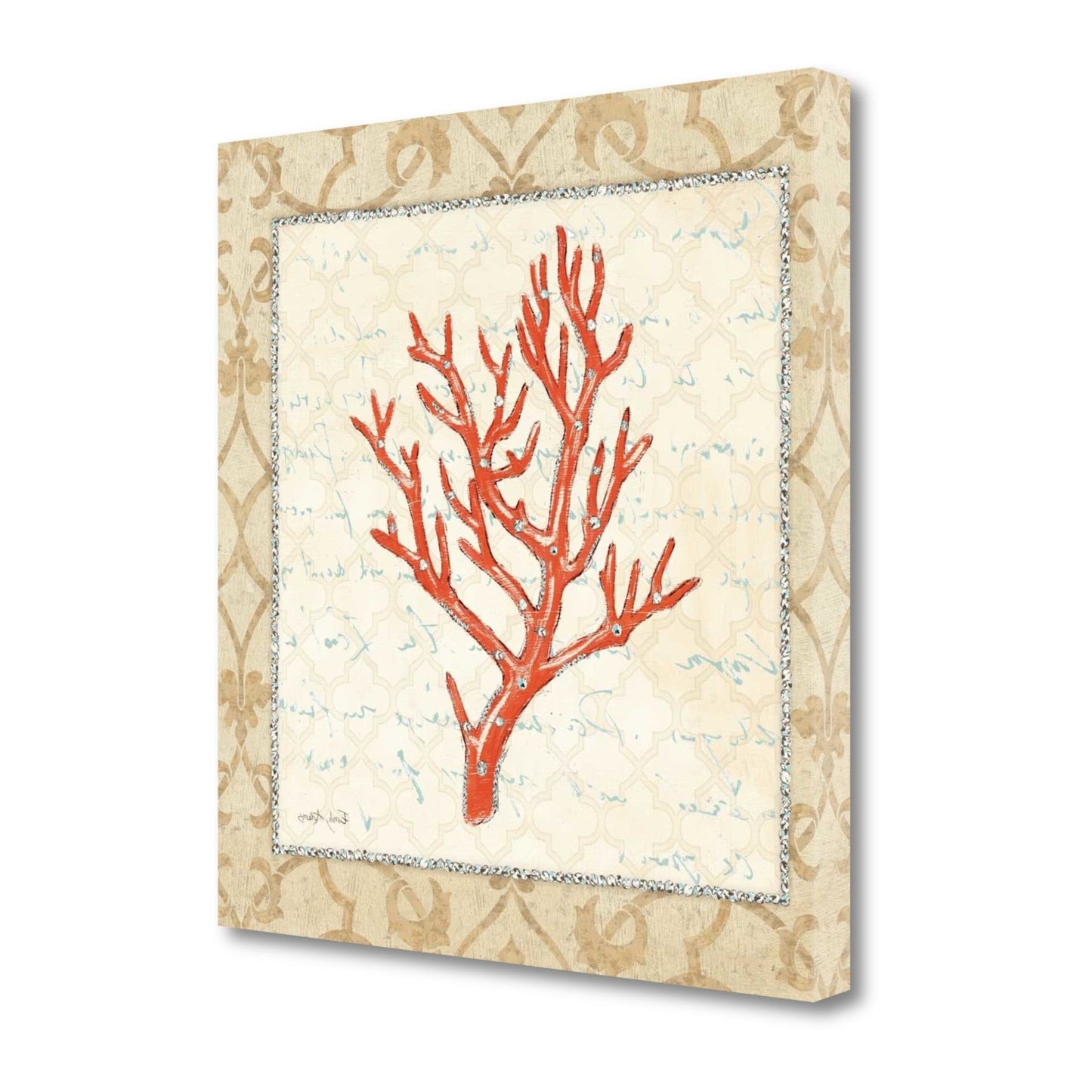 HomeRoots 24" Fancy Underwater Coral Giclee Wrap Canvas Wall Art