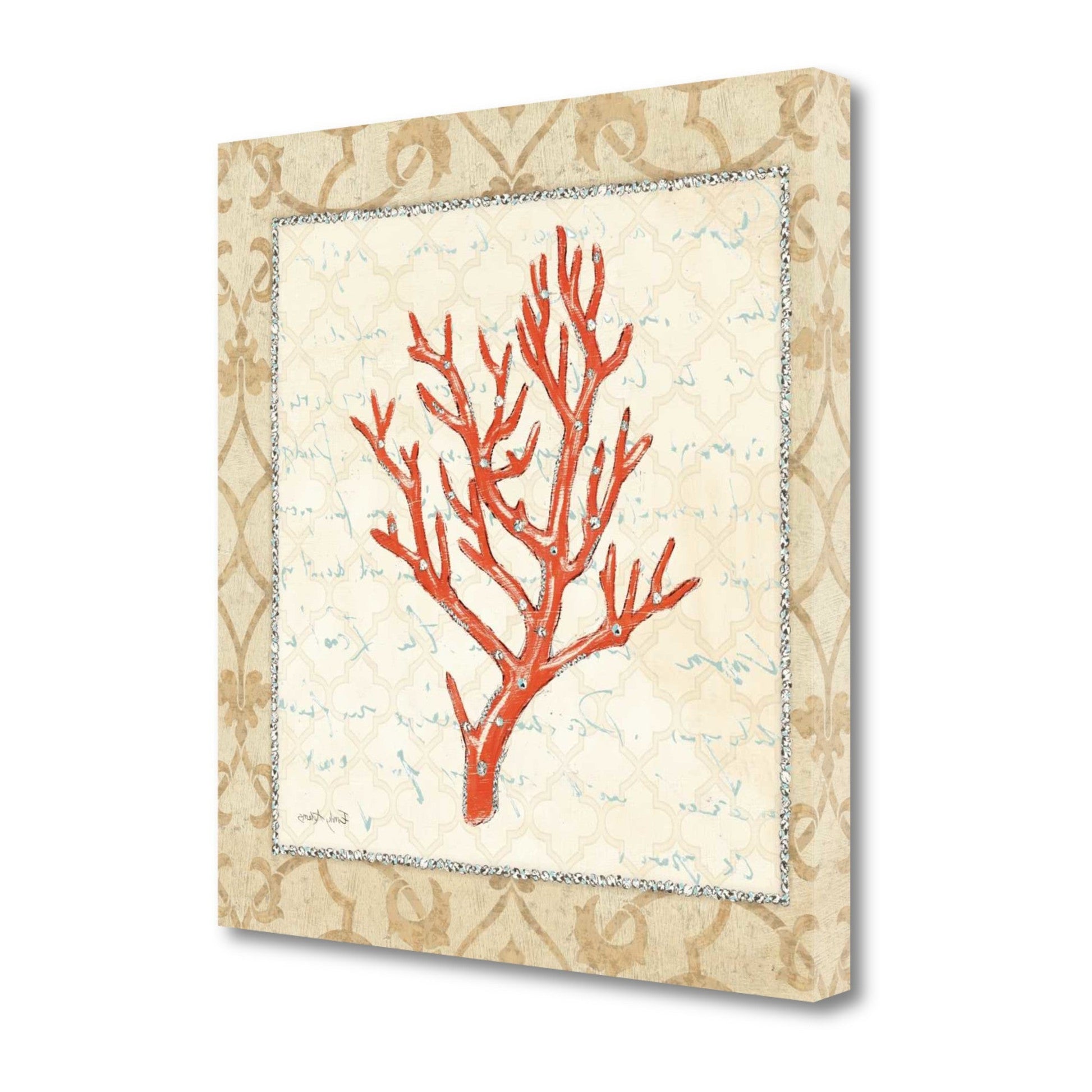 HomeRoots 24" Fancy Underwater Coral Giclee Wrap Canvas Wall Art