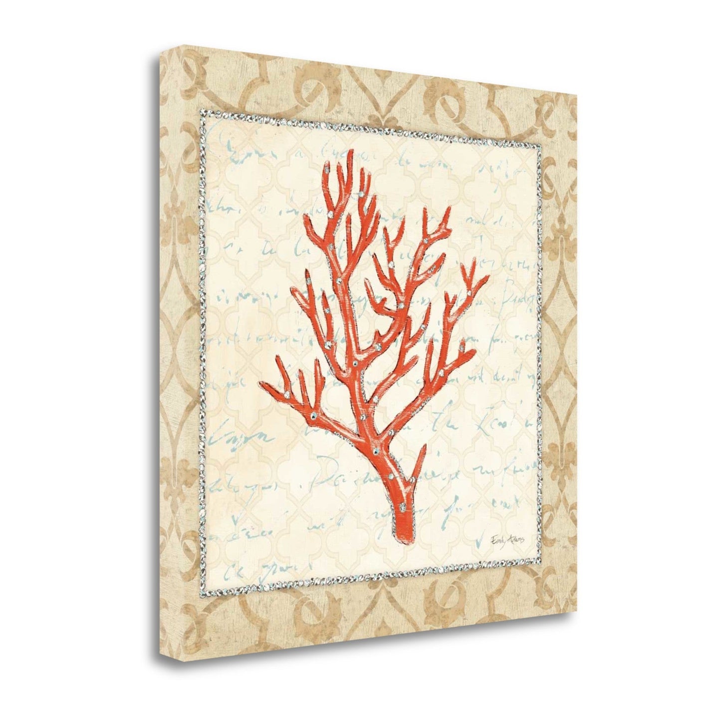 HomeRoots 24" Fancy Underwater Coral Giclee Wrap Canvas Wall Art